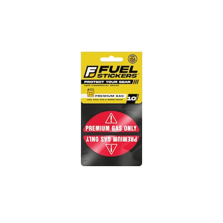 Fuel Stickers Premium Gas Only Sticker, 91, 93, High Octane Sticker and Fuel Cap Label, Hvy-Dty, 10PK Z-GCPGOx10